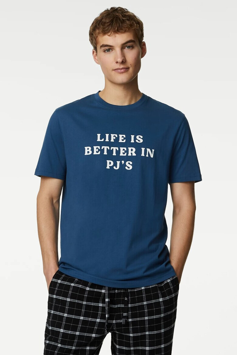 Marks  Spencer Пижама с кариран панталон - Pepit.bg