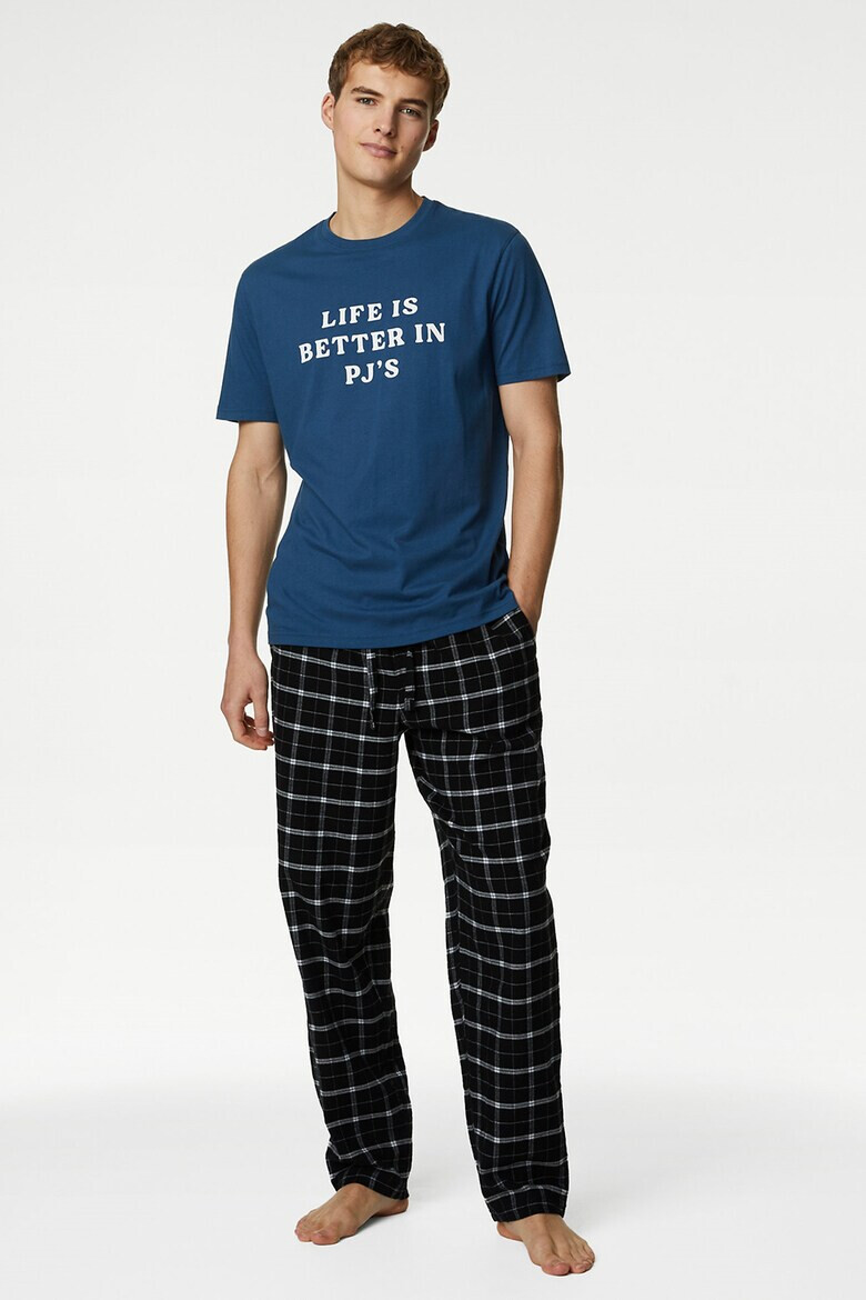 Marks  Spencer Пижама с кариран панталон - Pepit.bg