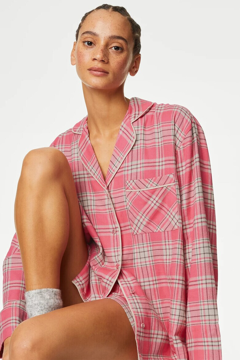 Marks  Spencer Пижамена блуза с каре - Pepit.bg