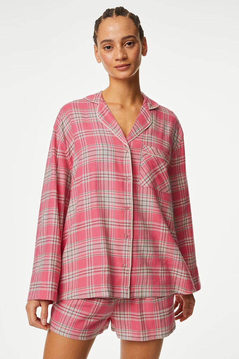 Marks  Spencer Пижамена блуза с каре - Pepit.bg