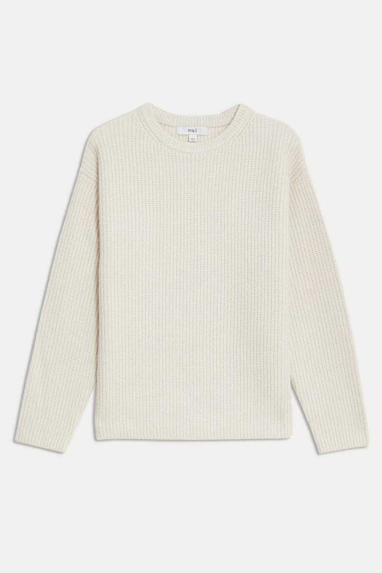 Marks  Spencer Плетен пуловер с овално деколте - Pepit.bg