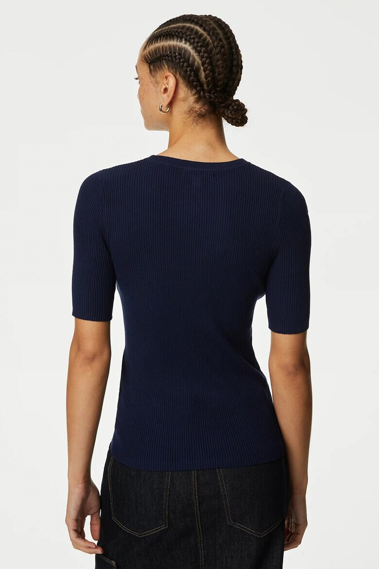 Marks  Spencer Пуловер с къси ръкави и рипс - Pepit.bg
