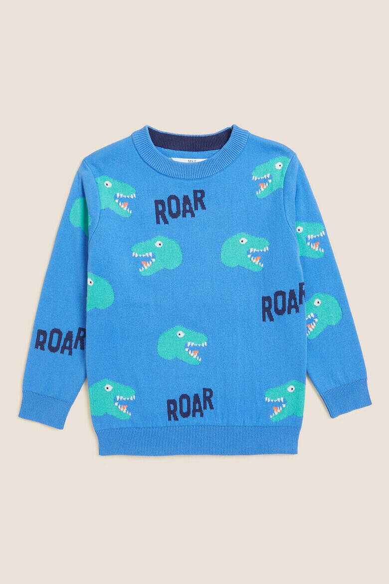 Marks & Spencer Пуловер с овално деколте и десен - Pepit.bg