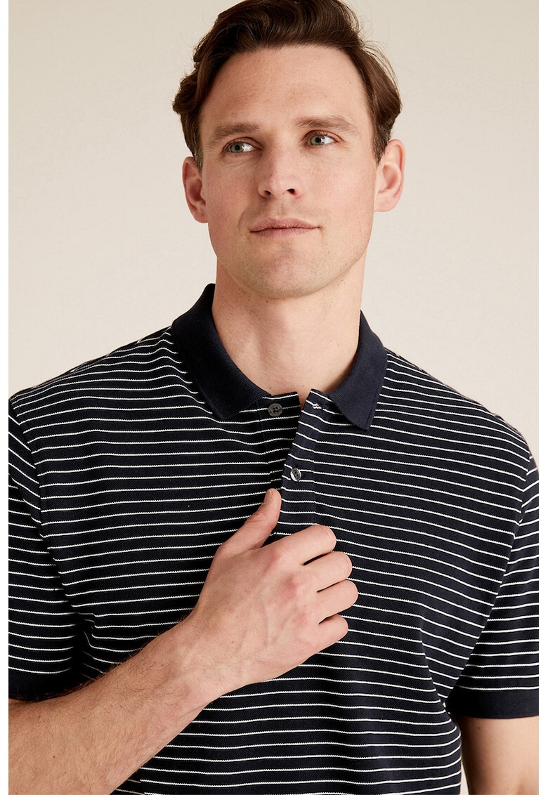 Marks & Spencer Раирана тениска с яка - Pepit.bg