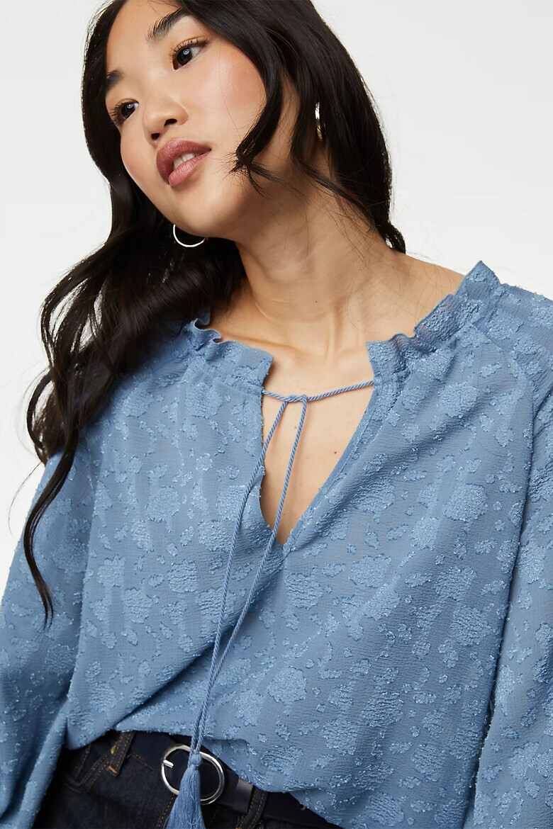Marks  Spencer Релефна блуза с шпиц - Pepit.bg