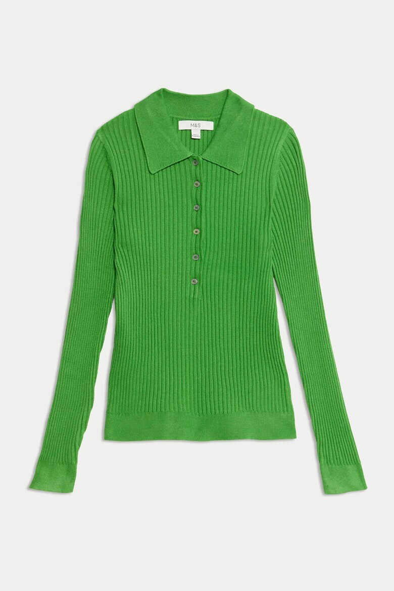 Marks  Spencer Рипсен пуловер с яка - Pepit.bg