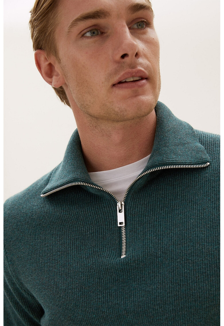 Marks & Spencer Рипсен пуловер с къс цип - Pepit.bg