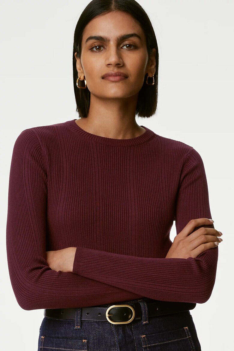 Marks  Spencer Рипсен пуловер по тялото - Pepit.bg