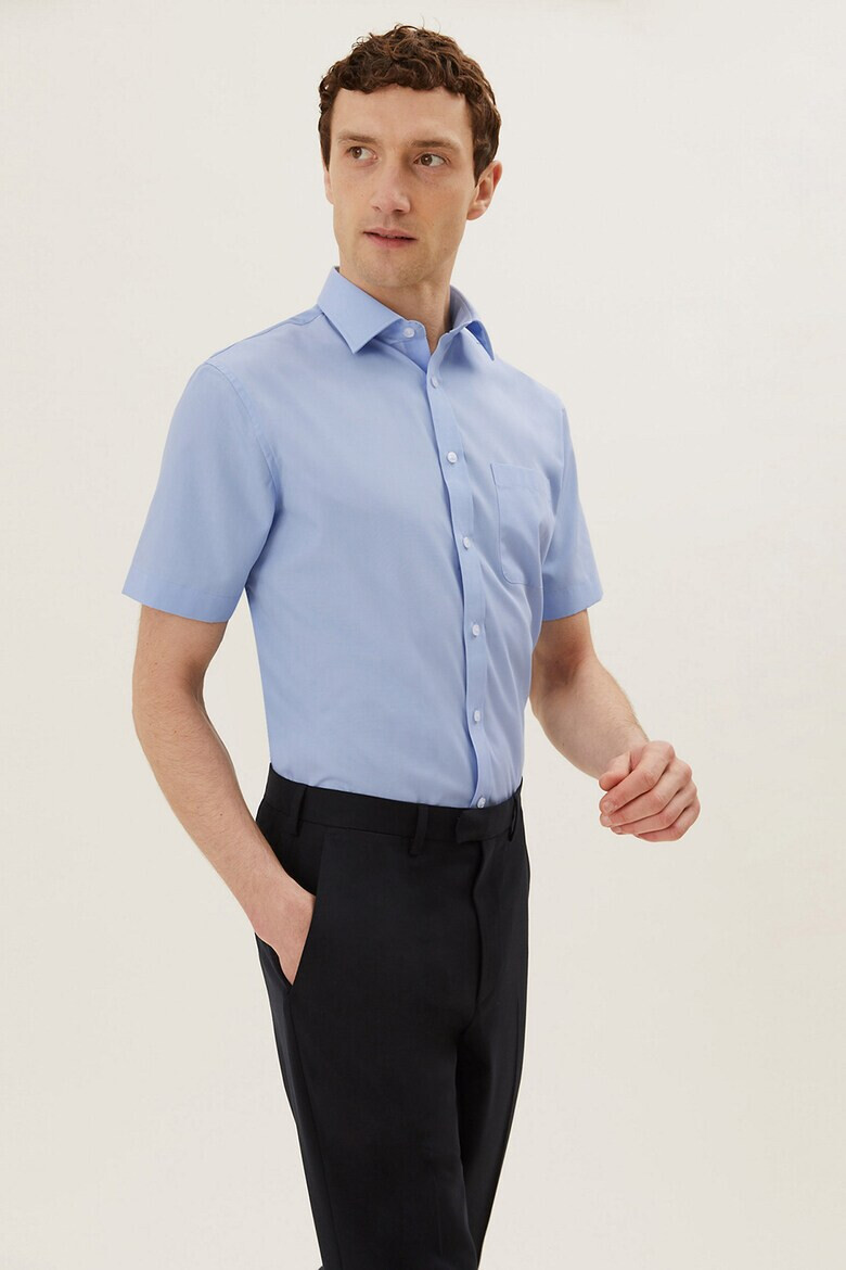 Marks  Spencer Ризи с къси ръкави - 3 броя - Светлосин - Pepit.bg