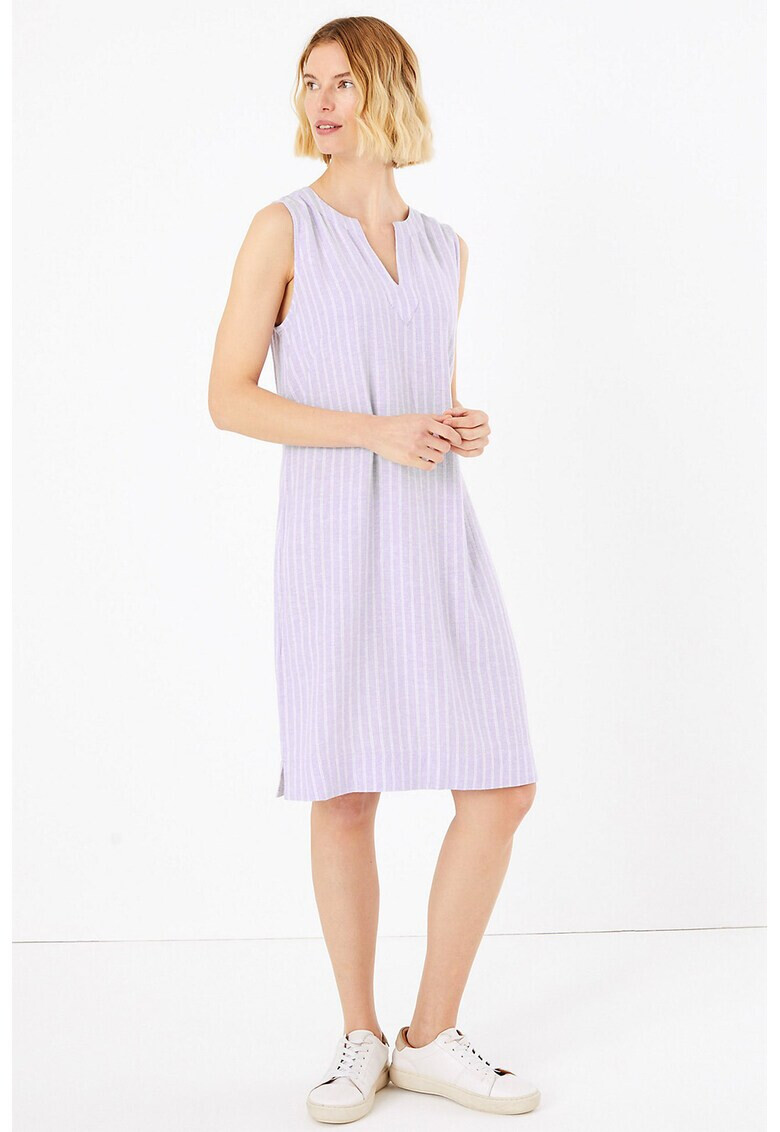 Marks & Spencer Рокля с лен и райе - Pepit.bg