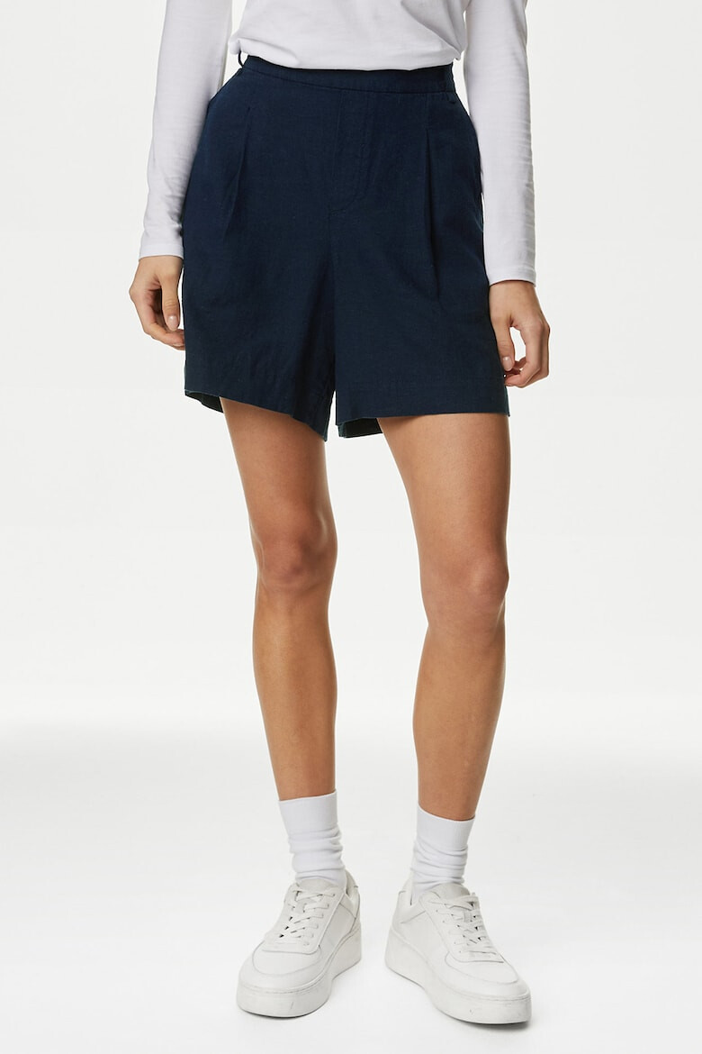 Marks  Spencer Шорти с лен с висока талия - Pepit.bg