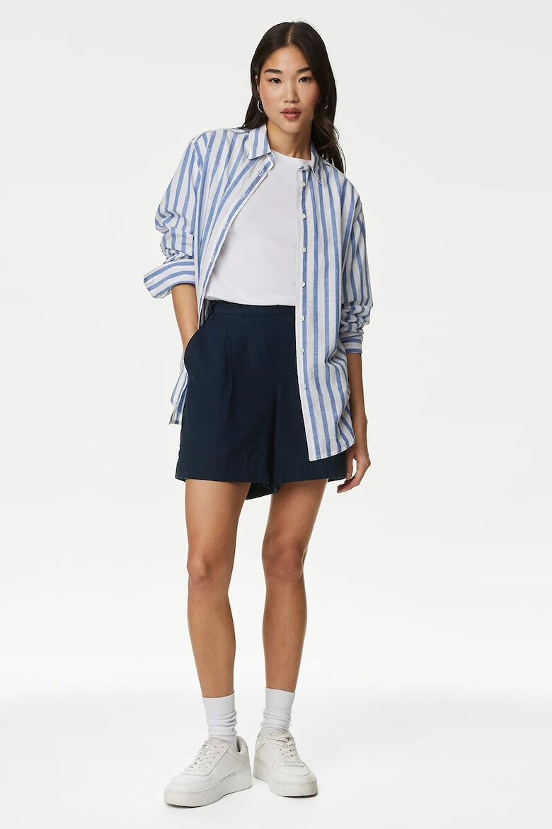 Marks  Spencer Шорти с лен с висока талия - Pepit.bg