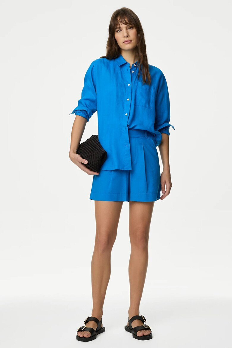 Marks  Spencer Шорти с лен с висока талия - Pepit.bg