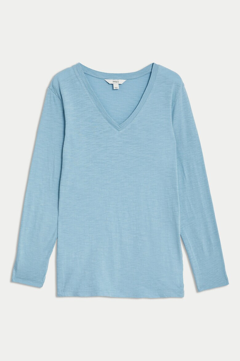 Marks  Spencer Шпиц блуза с изчистен десен - Pepit.bg