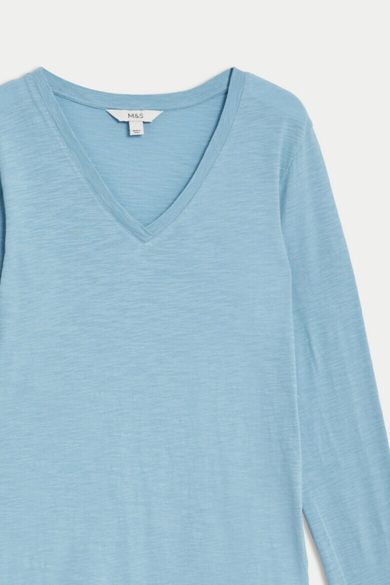Marks  Spencer Шпиц блуза с изчистен десен - Pepit.bg