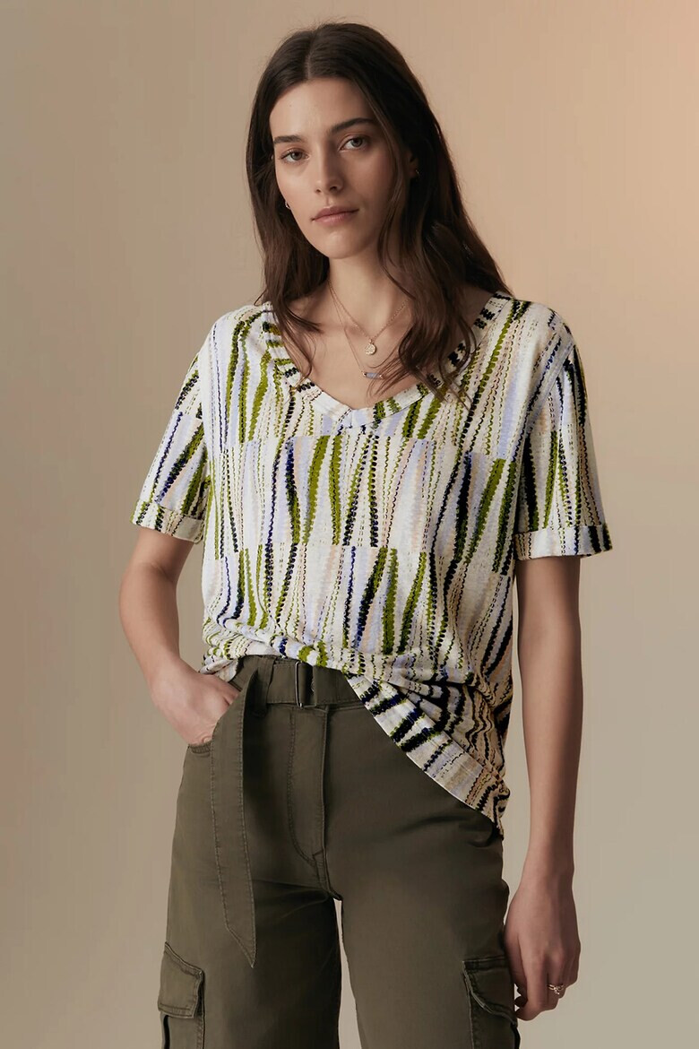 Marks  Spencer Тениска с лен и шпиц - Pepit.bg