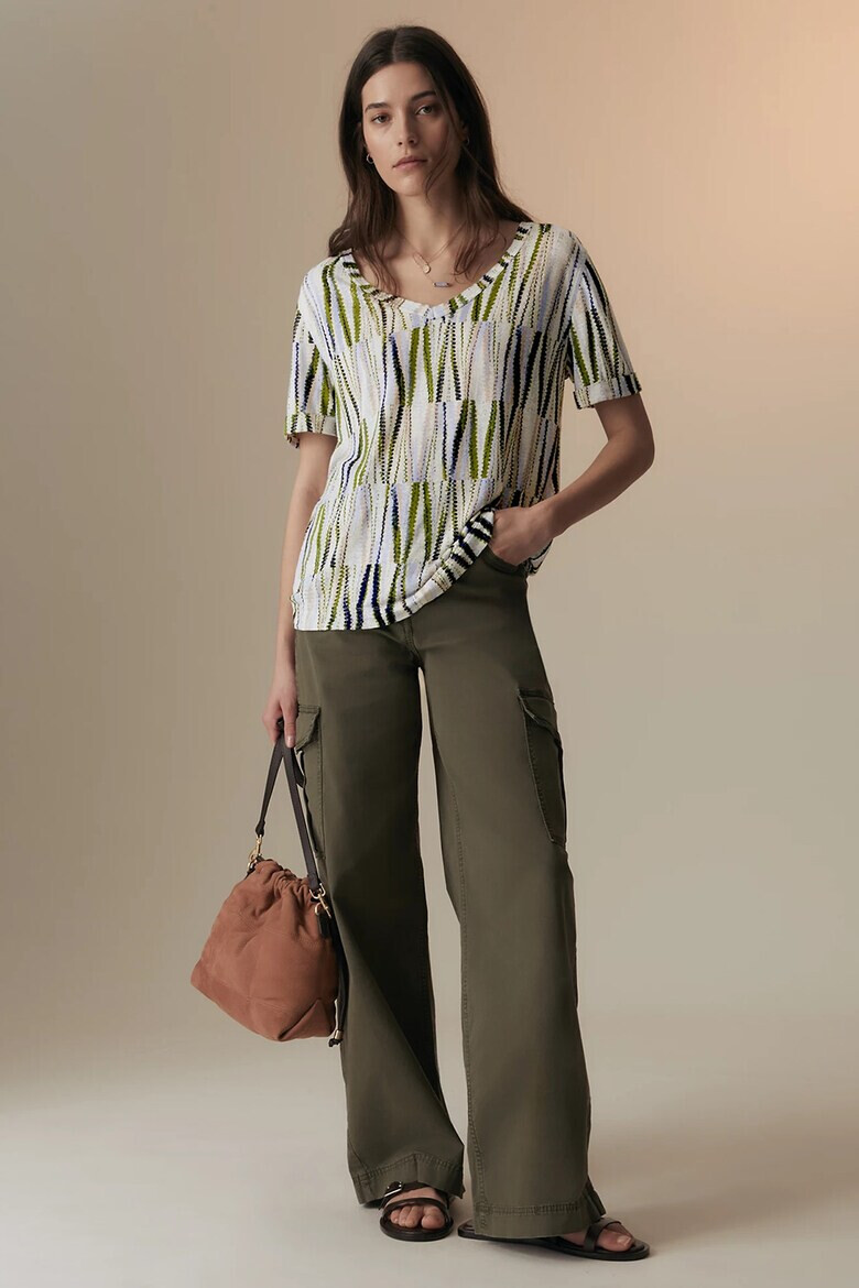 Marks  Spencer Тениска с лен и шпиц - Pepit.bg