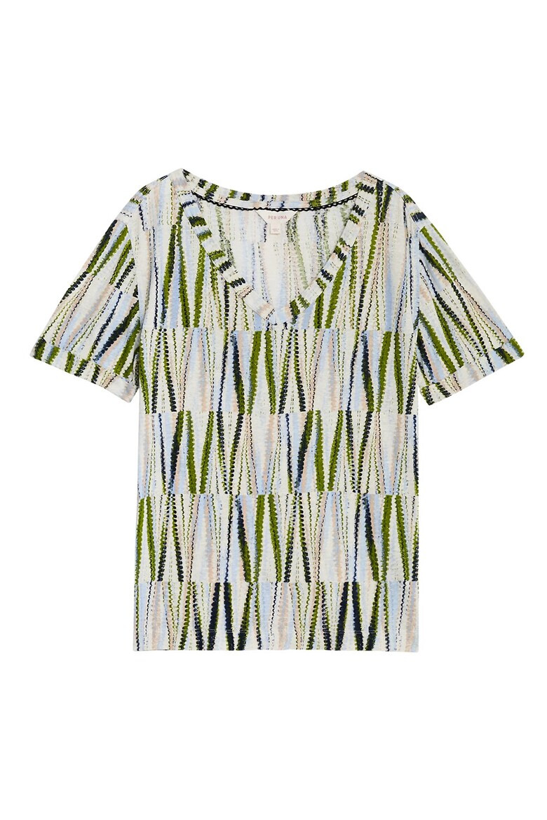 Marks  Spencer Тениска с лен и шпиц - Pepit.bg