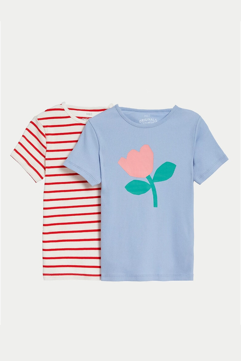 Marks  Spencer Тениска с овално деколте - 2 броя - Pepit.bg