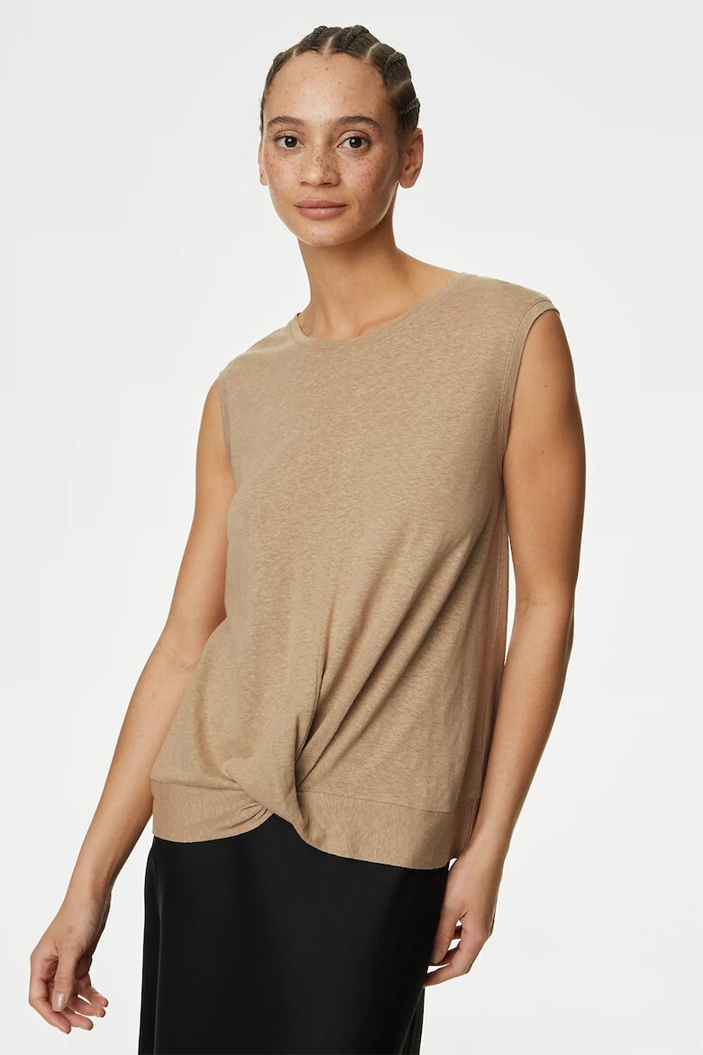 Marks  Spencer Топ с модал и лен с усукан детайл - Pepit.bg