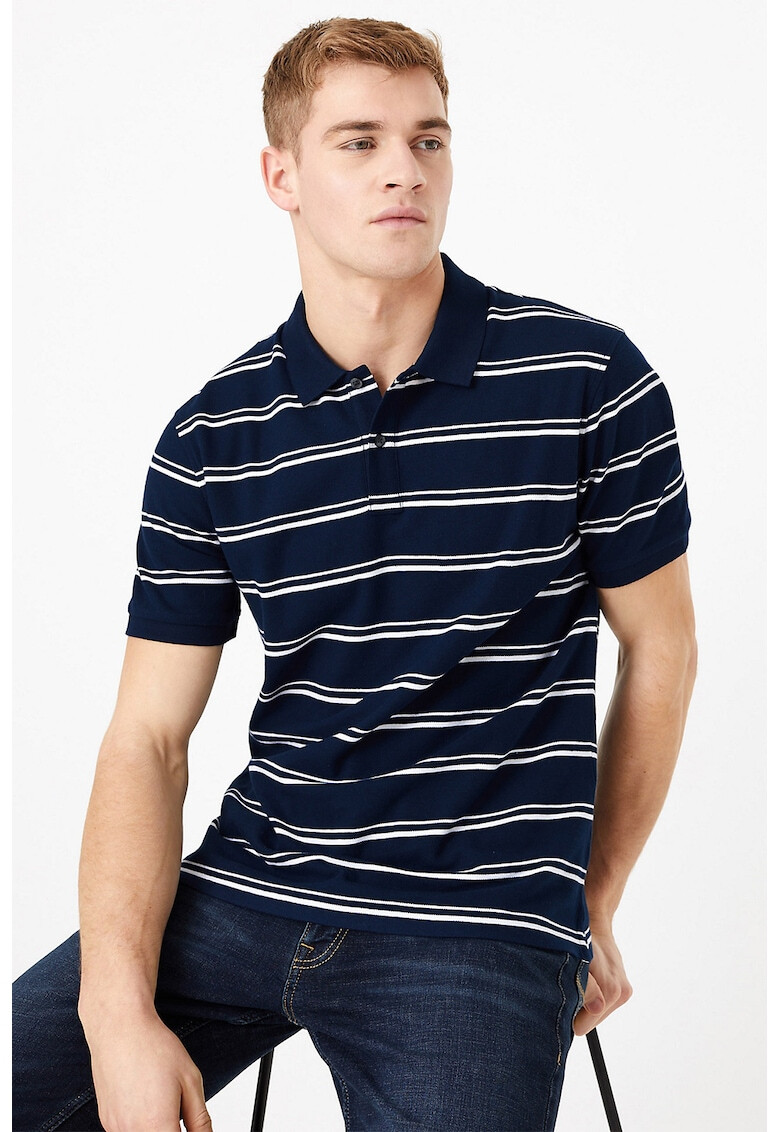 Marks & Spencer Тениска с яка и райе - Pepit.bg