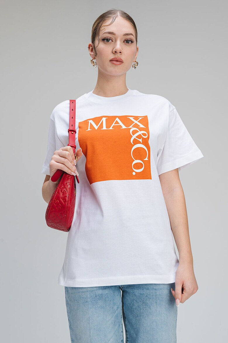 MaxCo Памучна тениска с лого - Pepit.bg