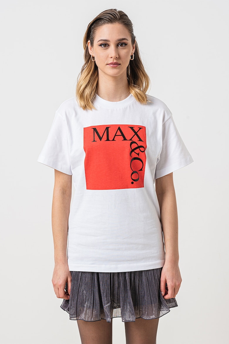MaxCo Тениска с лого - Бял - Pepit.bg