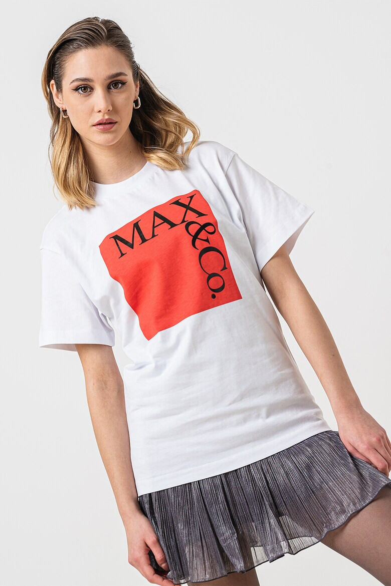 MaxCo Тениска с лого - Бял - Pepit.bg