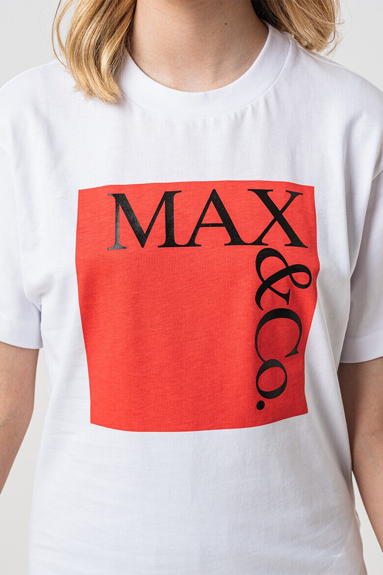 MaxCo Тениска с лого - Бял - Pepit.bg