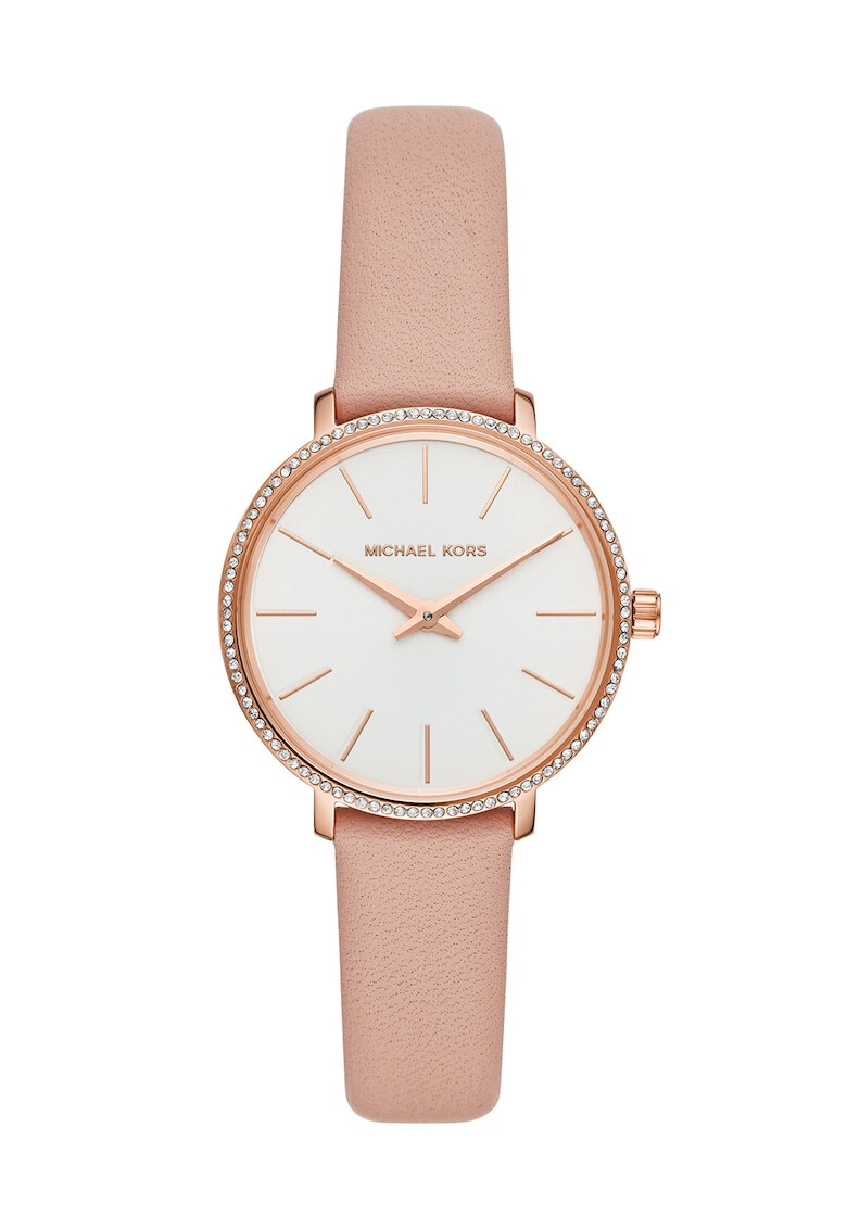 Michael Kors Часовник Pyper с кожена гривна и кристали - Pepit.bg