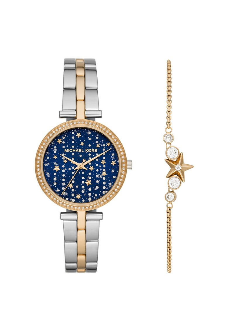 Michael Kors Иноксов часовник с кристали и гривна - Pepit.bg