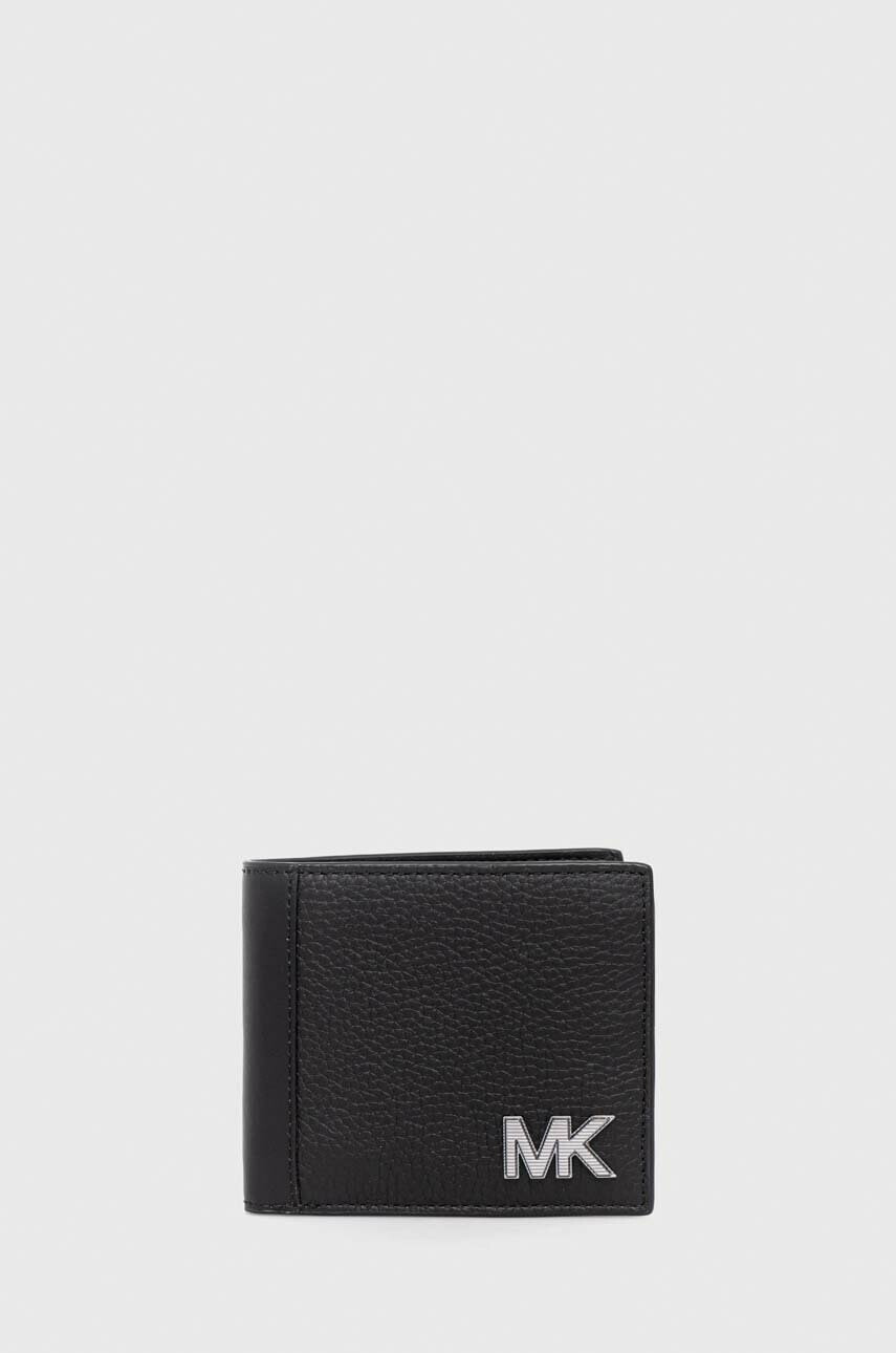 Michael Kors Кожен портфейл с метално лого - Кафяв - Pepit.bg