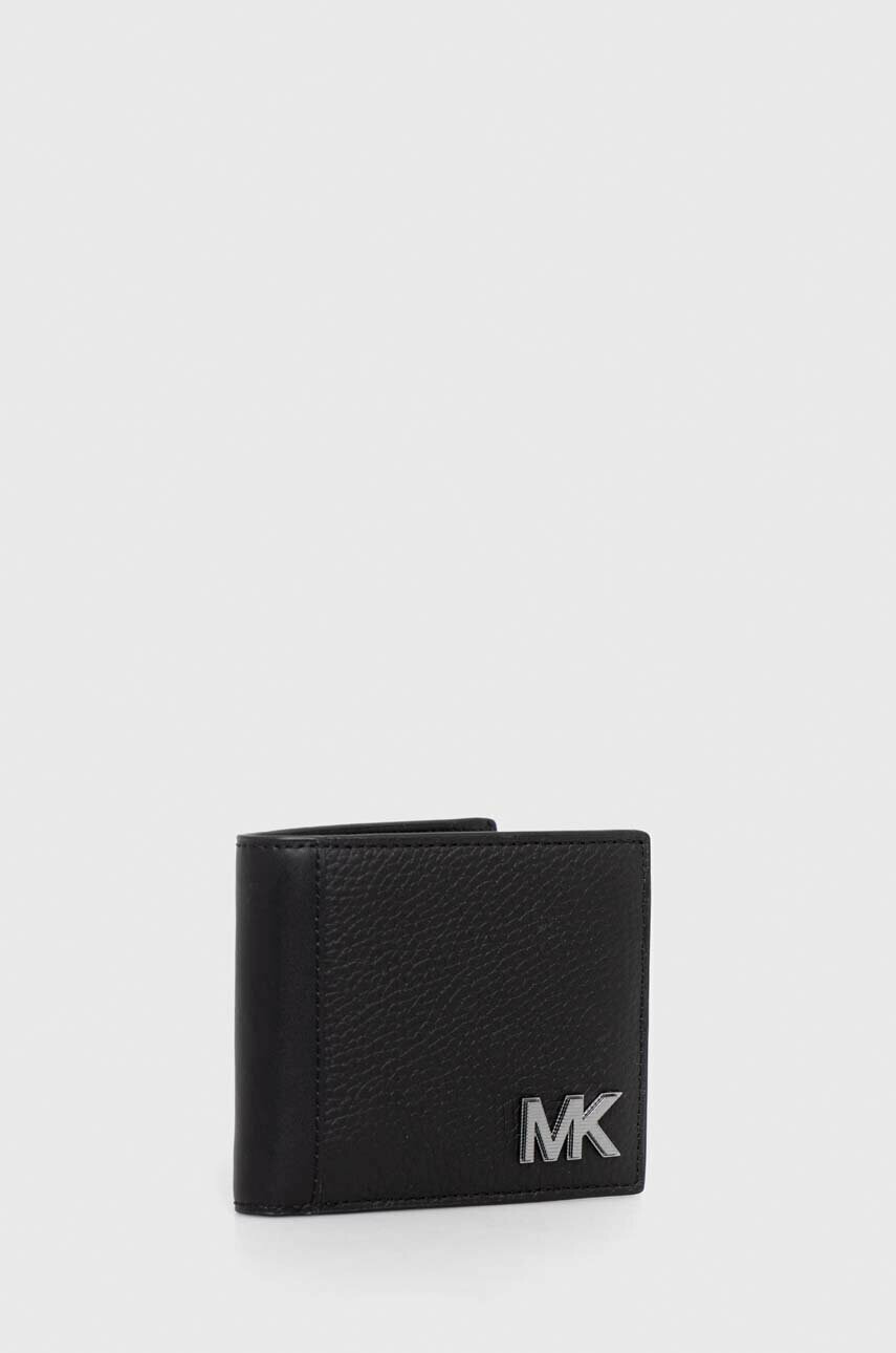 Michael Kors Кожен портфейл с метално лого - Кафяв - Pepit.bg