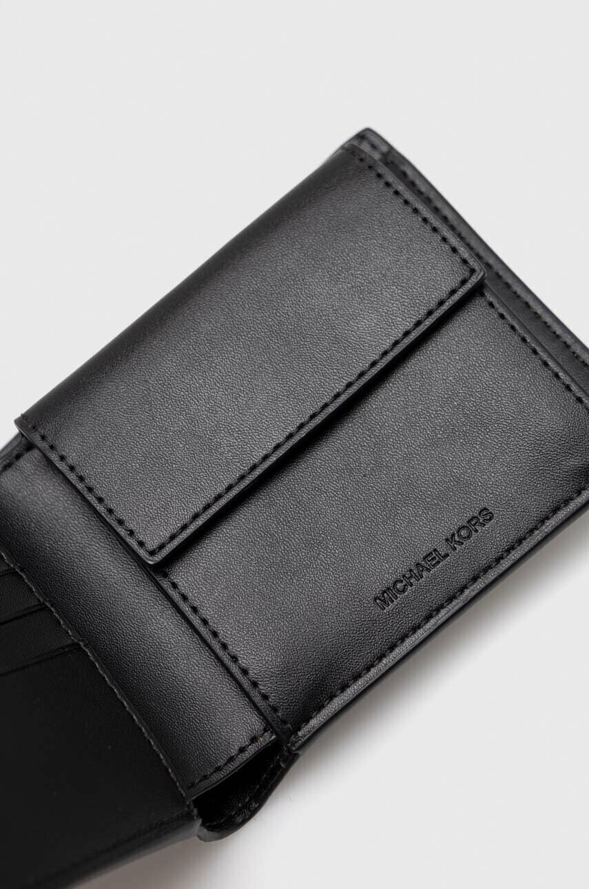 Michael Kors Кожен портфейл с метално лого - Кафяв - Pepit.bg