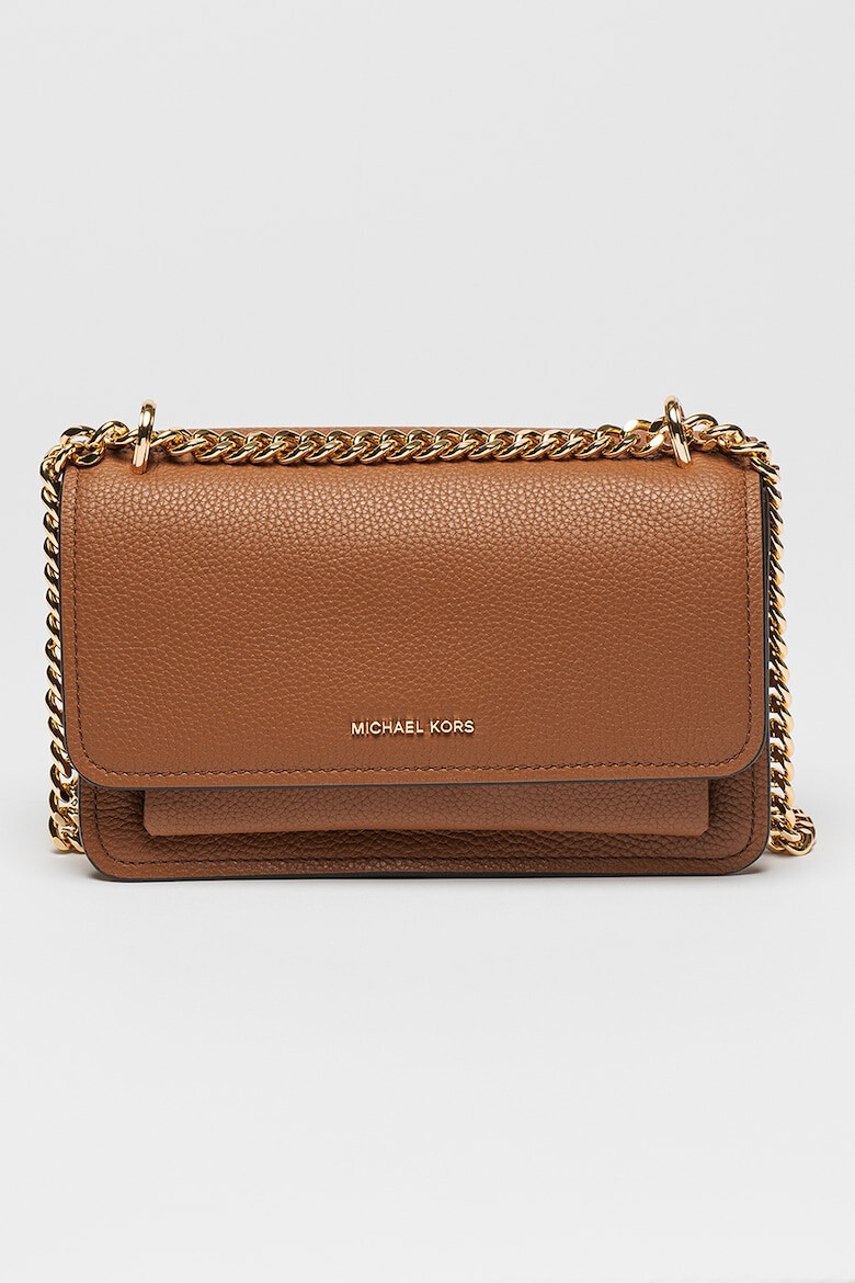 Michael Kors Кожена чанта Claire за рамо - Кафяв - Pepit.bg