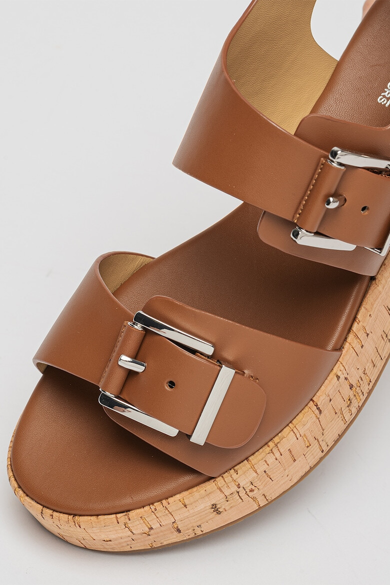 Michael Kors Кожени сандали с тока - Канелено кафяво - Pepit.bg