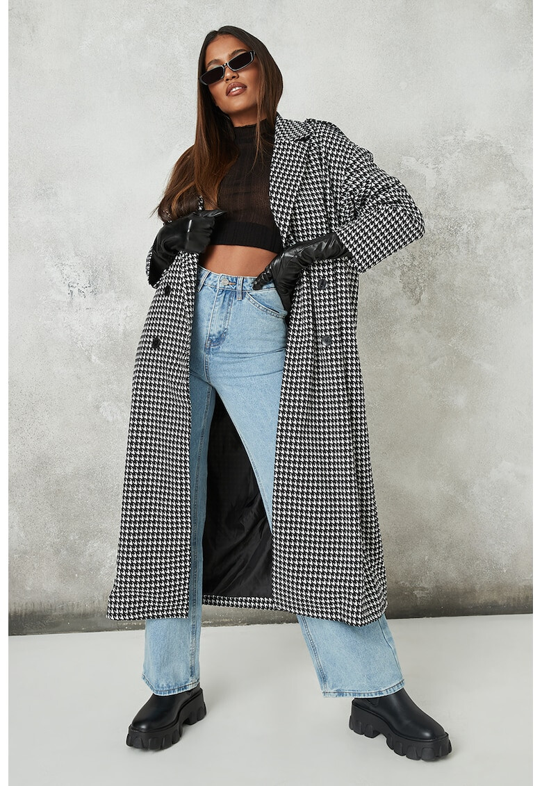 Missguided Дълго палто с пепит - Pepit.bg