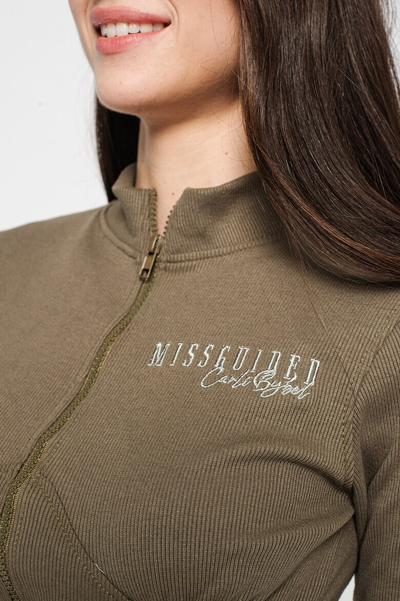 Missguided Къса блуза с цип и рипс - Pepit.bg