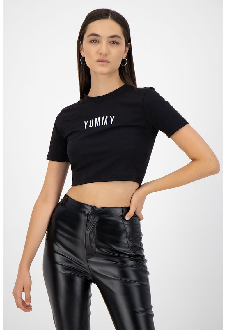 Missguided Къса тениска с бродиран надпис - Pepit.bg