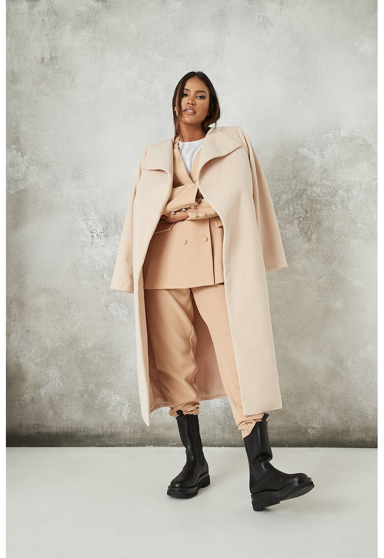 Missguided Палто с колан и ревери - Pepit.bg