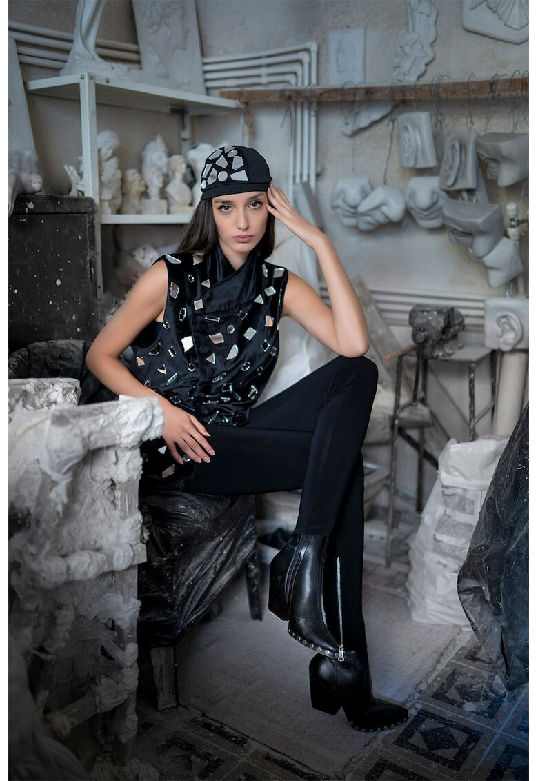Mitiliane Couture Кадифен елек с огледалца - Pepit.bg
