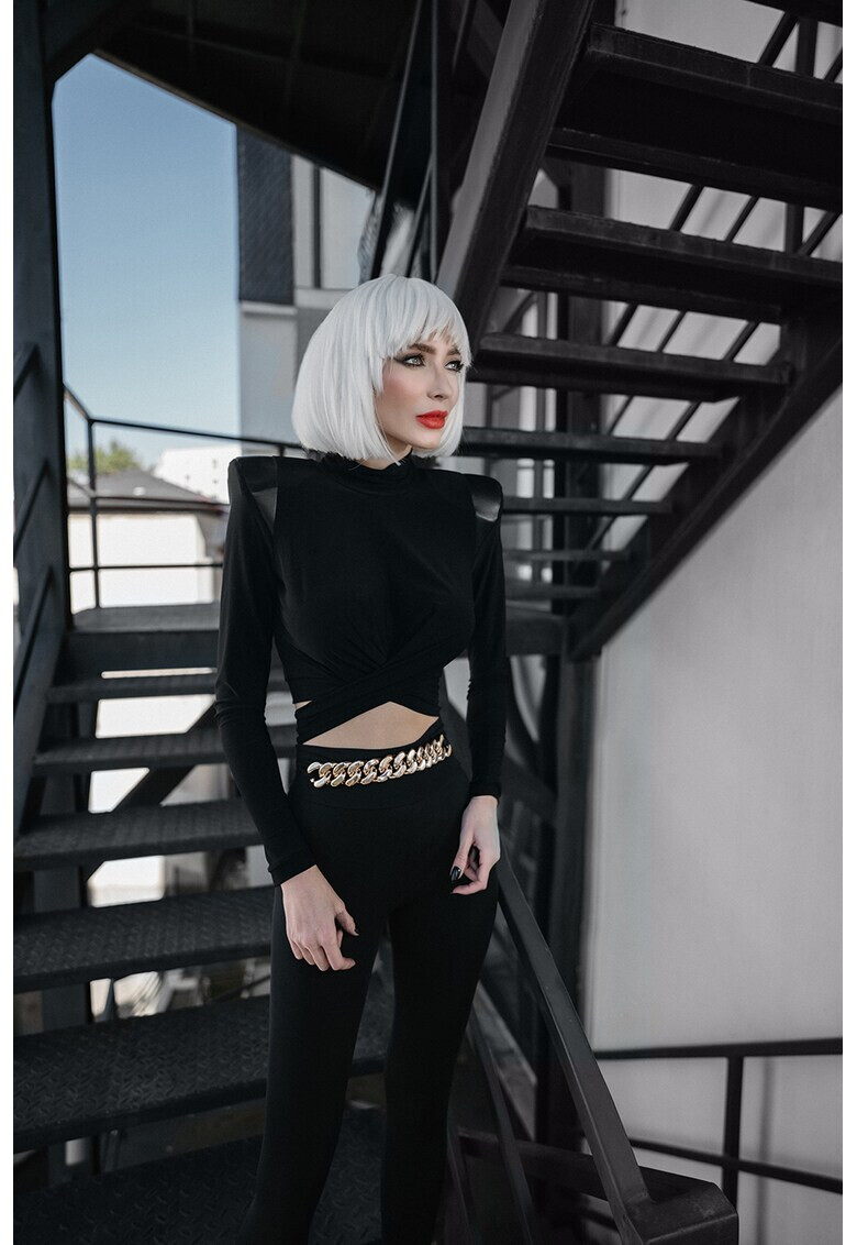 Mitiliane Couture Къса блуза с кожа - Pepit.bg