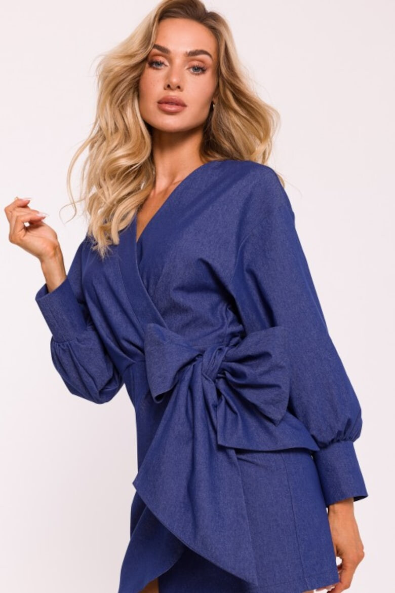 MOE Rochie mini suprapusa cu legatura pe lateral - - Син - Pepit.bg