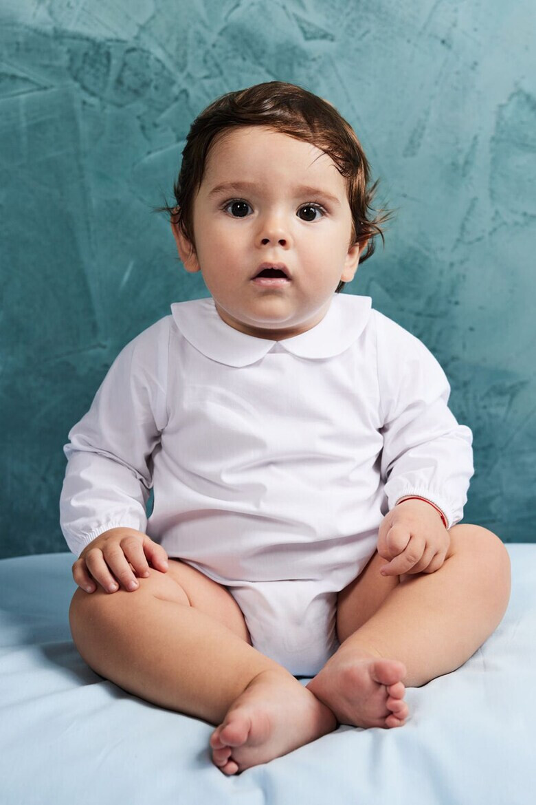 MON PETIT JO Памучно боди с яка Peter Pan - Pepit.bg
