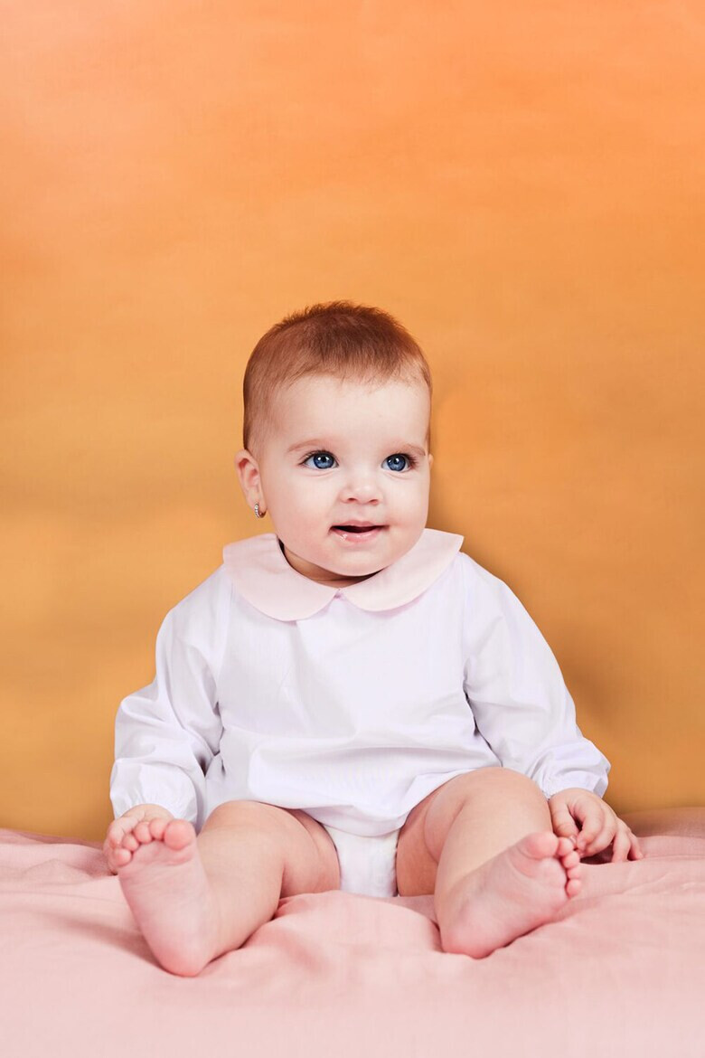 MON PETIT JO Памучно боди с овално деколте - Pepit.bg