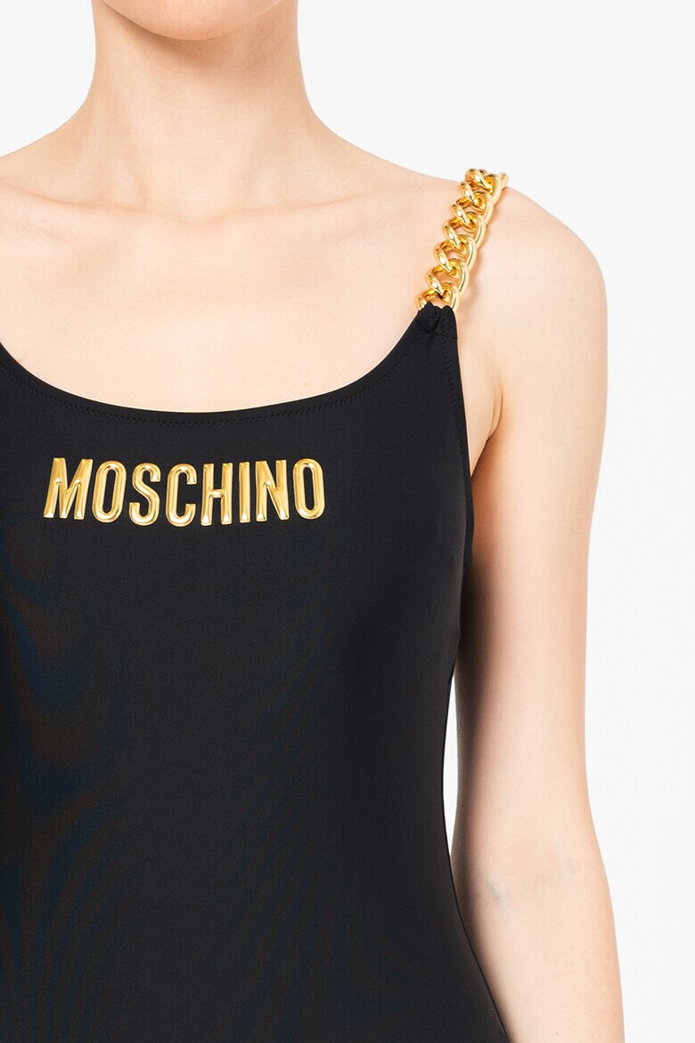 Moschino Цял бански с гол гръб с лого - Pepit.bg