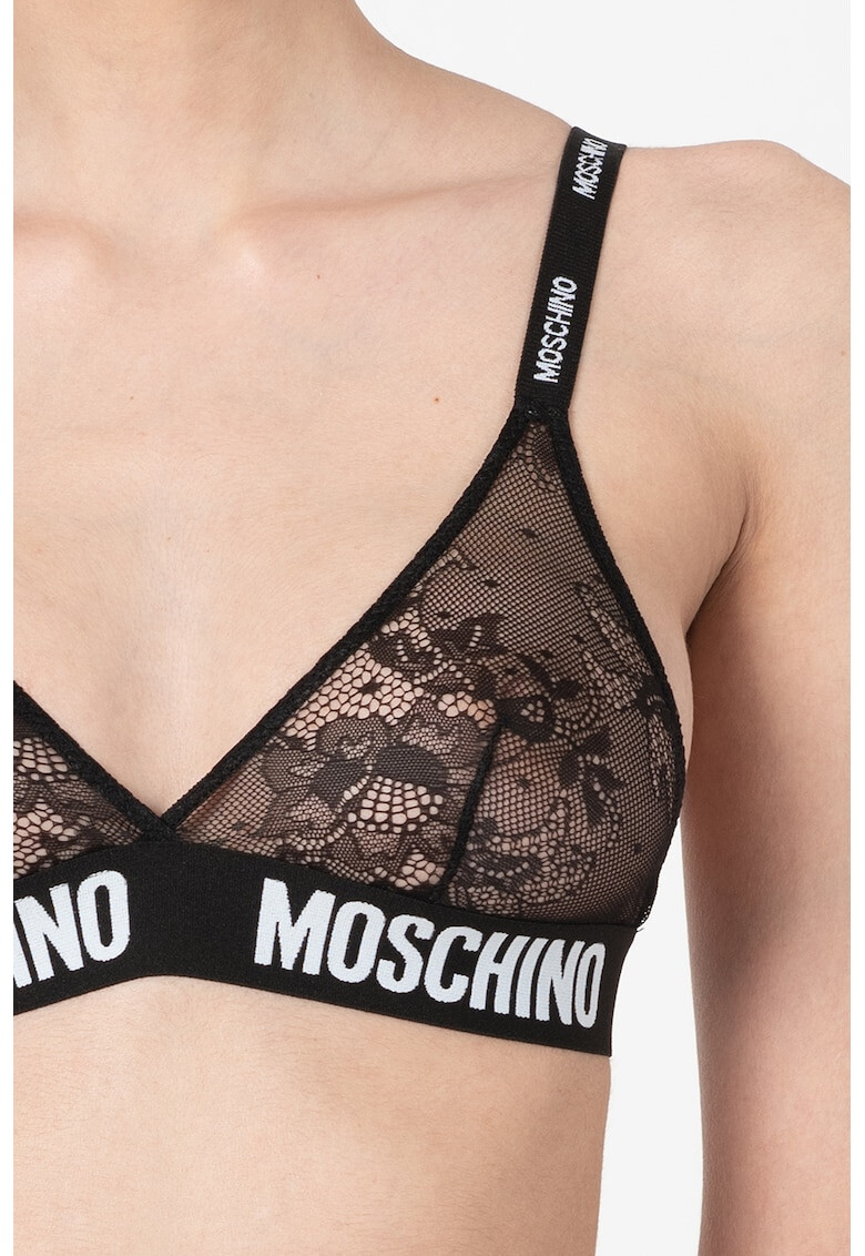 Moschino Дантелен сутиен с триъгълни чашки - Pepit.bg