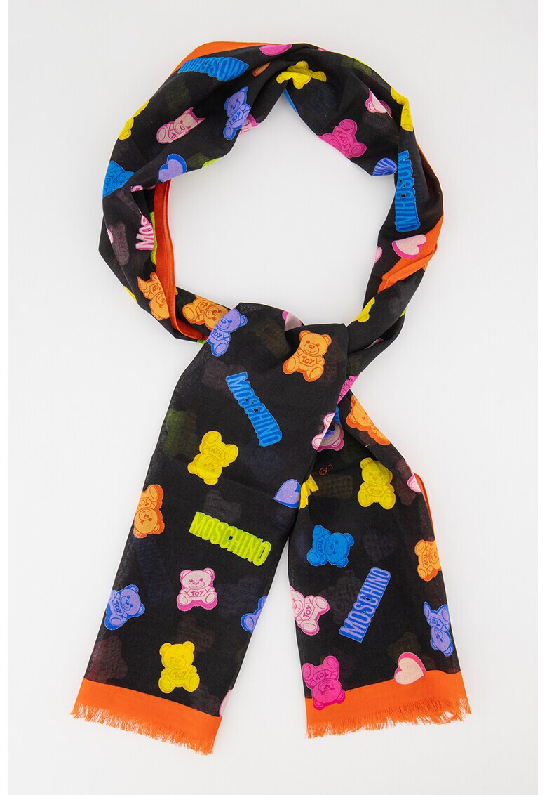 Moschino Памучен шал с лого - Pepit.bg
