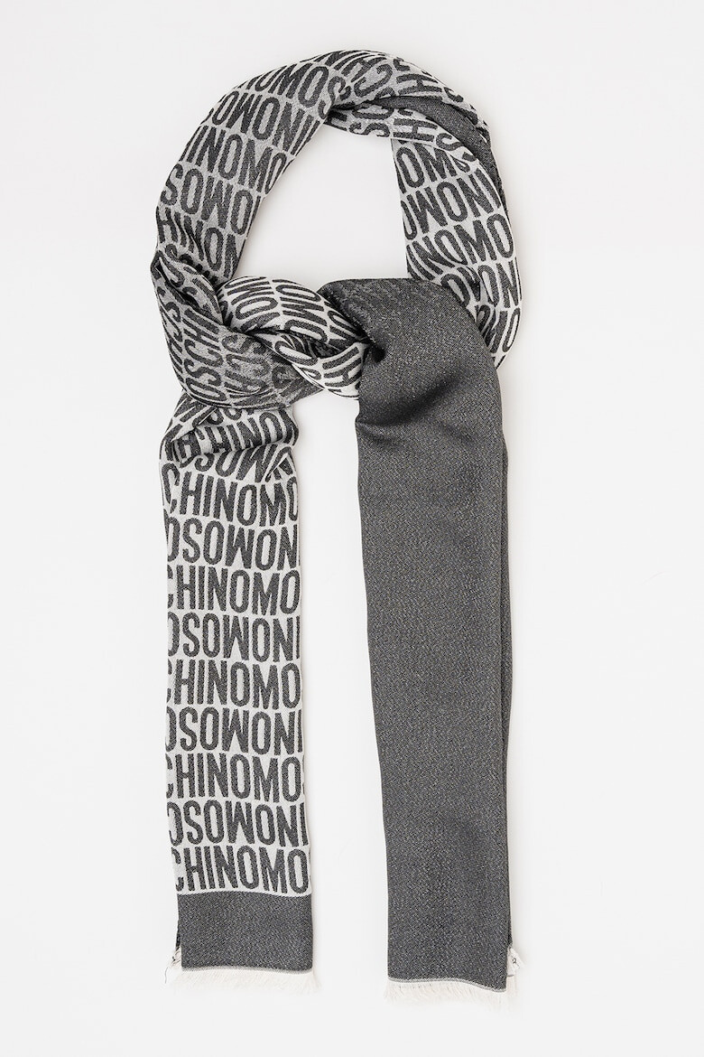 Moschino Шал с коприна и монограм - Pepit.bg