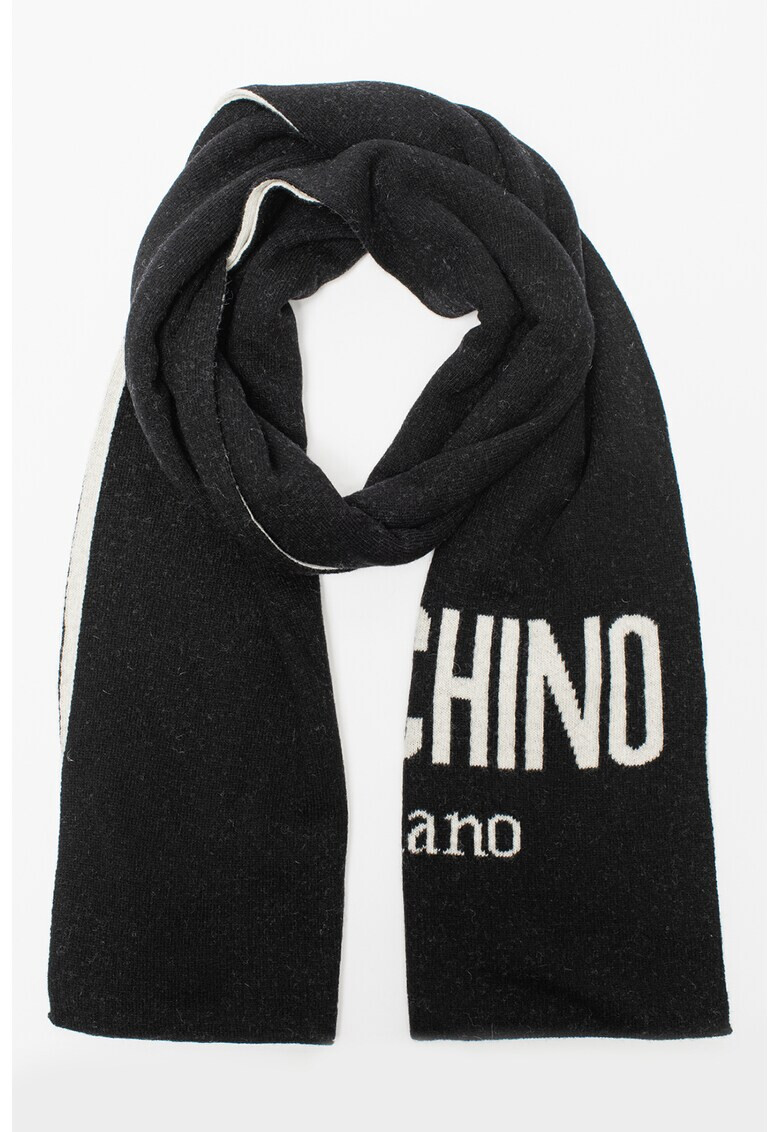 Moschino Шал с вълна с лого - Pepit.bg